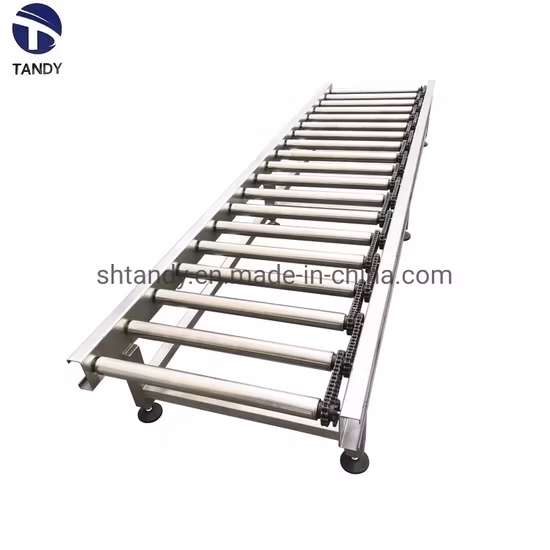 Heavy Duty High Output Power Electrical Pallet Chain Conveyor System with Twin Chain, Pallet Roller Chain Transfer Conveyor Line System for Carton Box