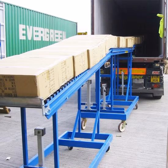 Telescopic Gravity Unloading Roller Conveyor System